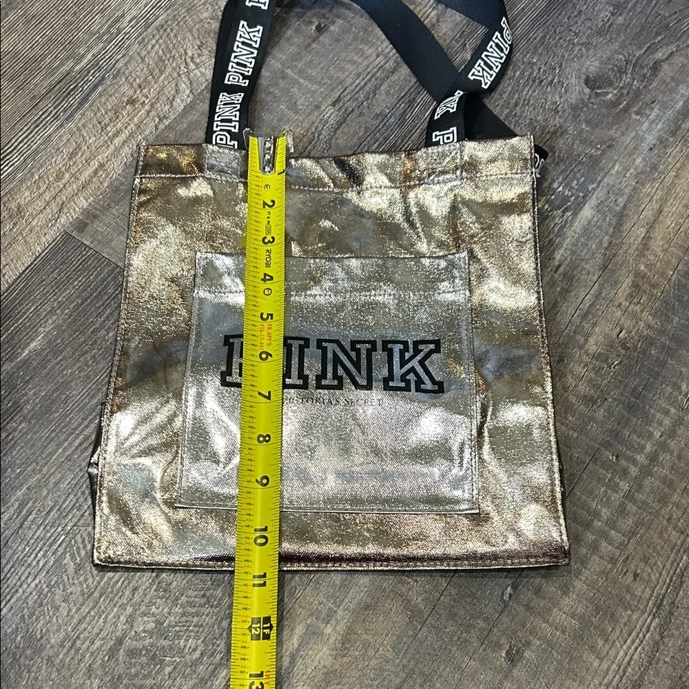 Victoria Secret Gold Metallic Tote Bag - Picture 2 of 7